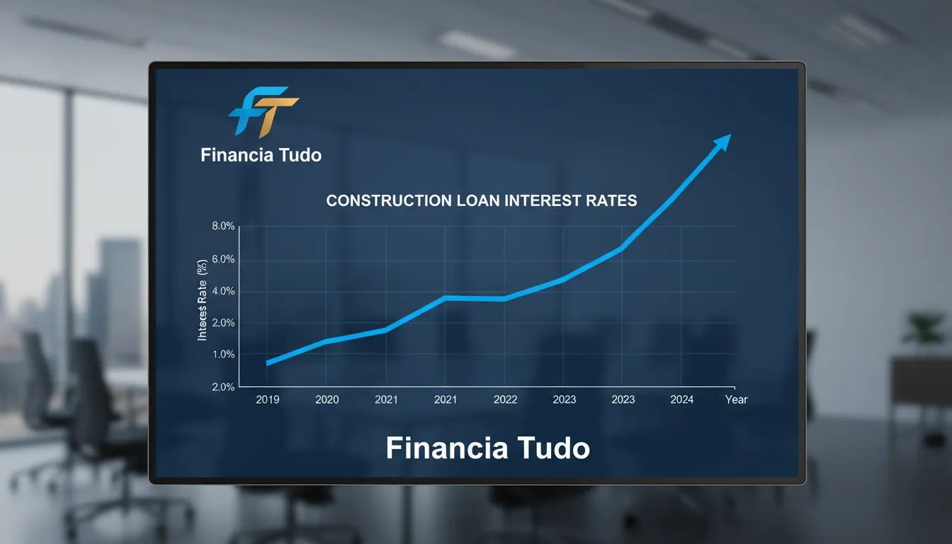 Gráfico mostrando as tendências das taxas de juros de empréstimo para construção. Financia Tudo, análise e planejamento.