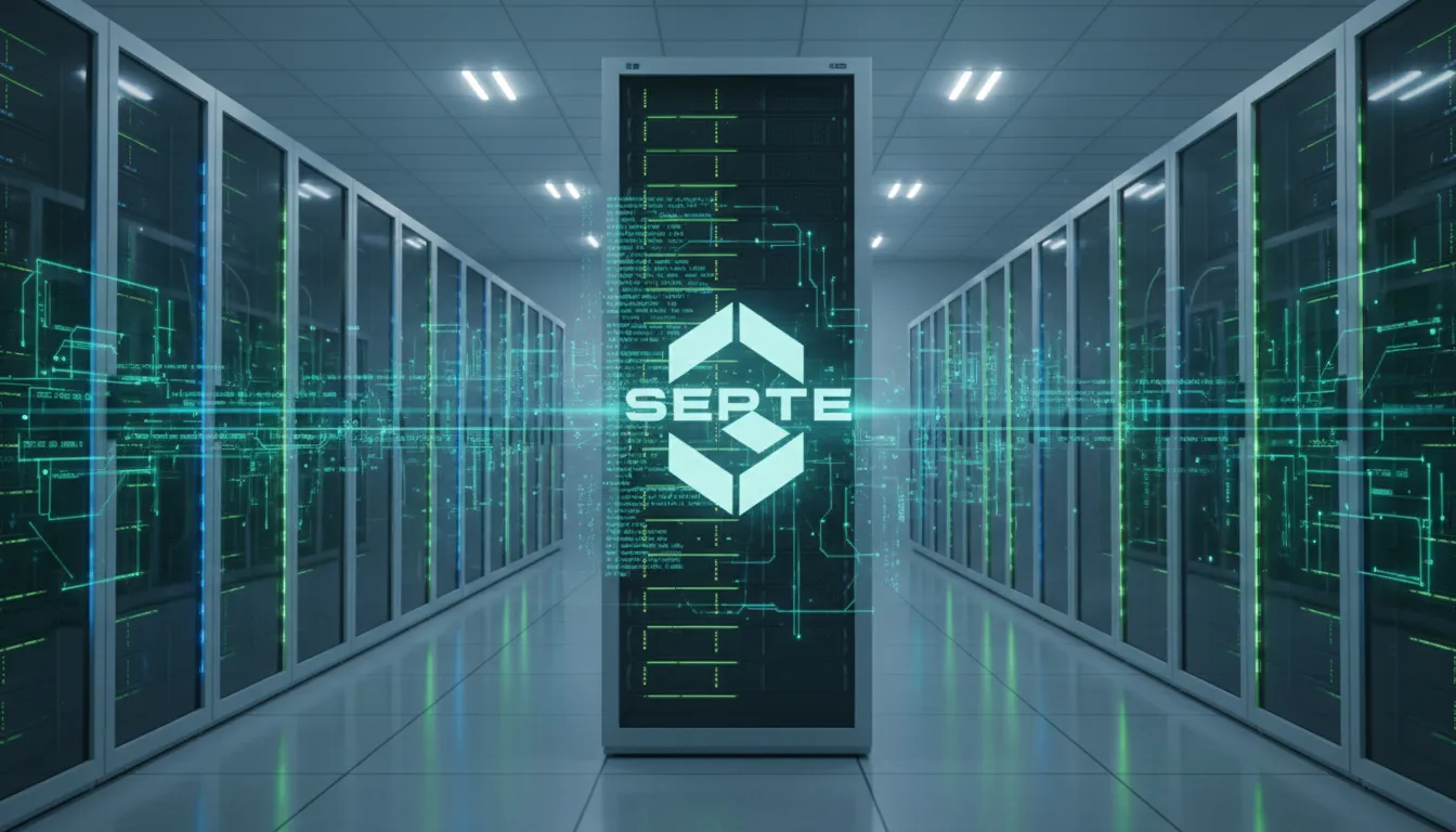 Infraestrutura de data center ilustrando a cloud computing para empresas, com servidores de alta performance.