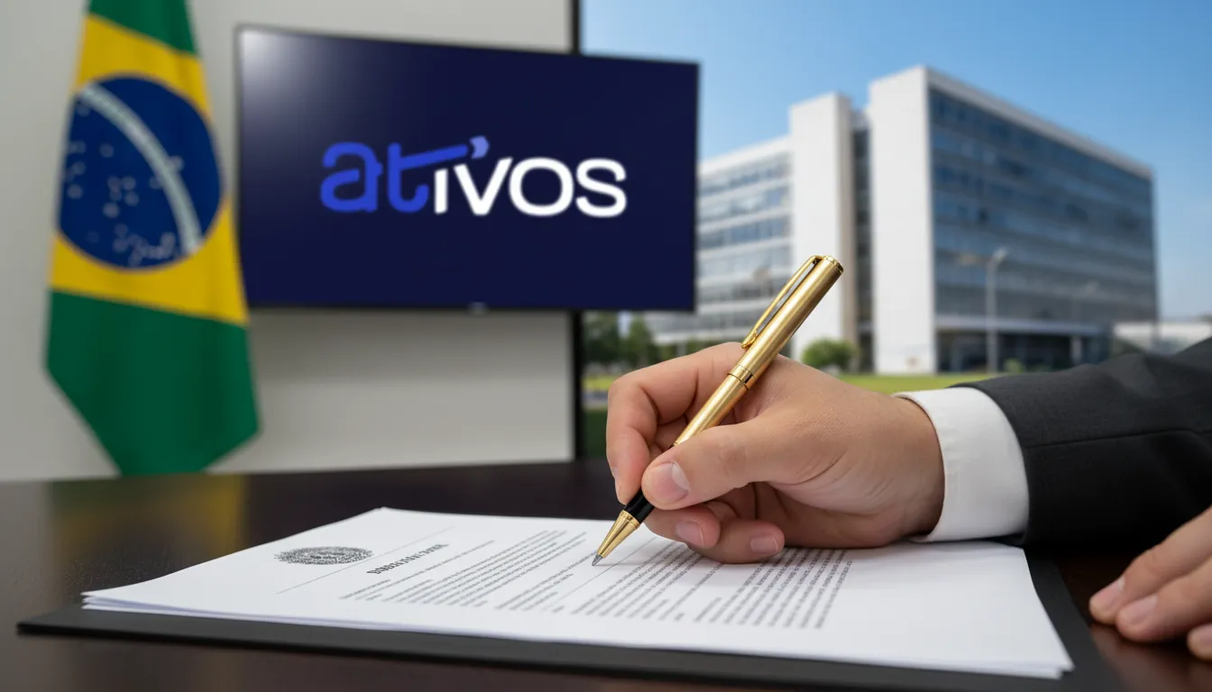 Close-up de uma mão assinando documentos para antecipar o recebimento do precatório INSS com segurança.