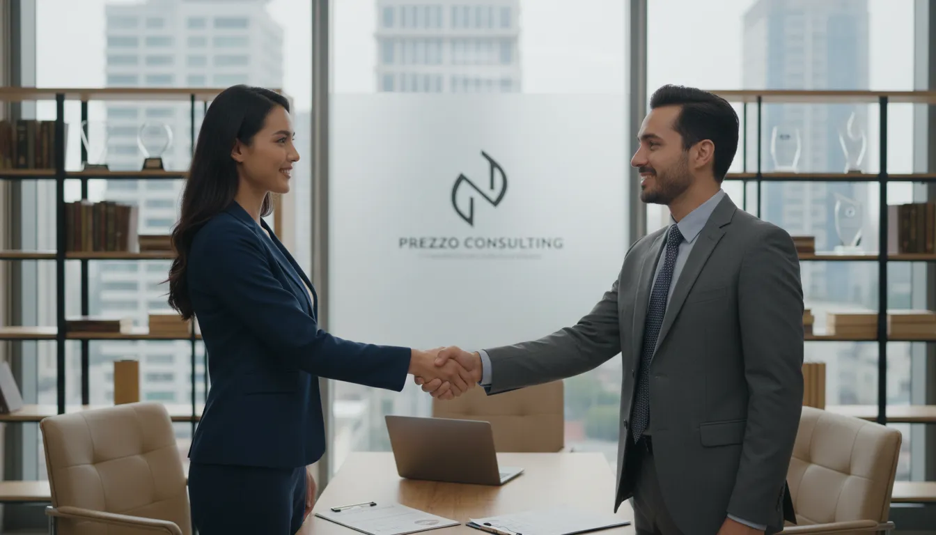 Um empresário apertando a mão de seu contador, simbolizando a parceria e a importância de um contador nos EUA para o sucesso.