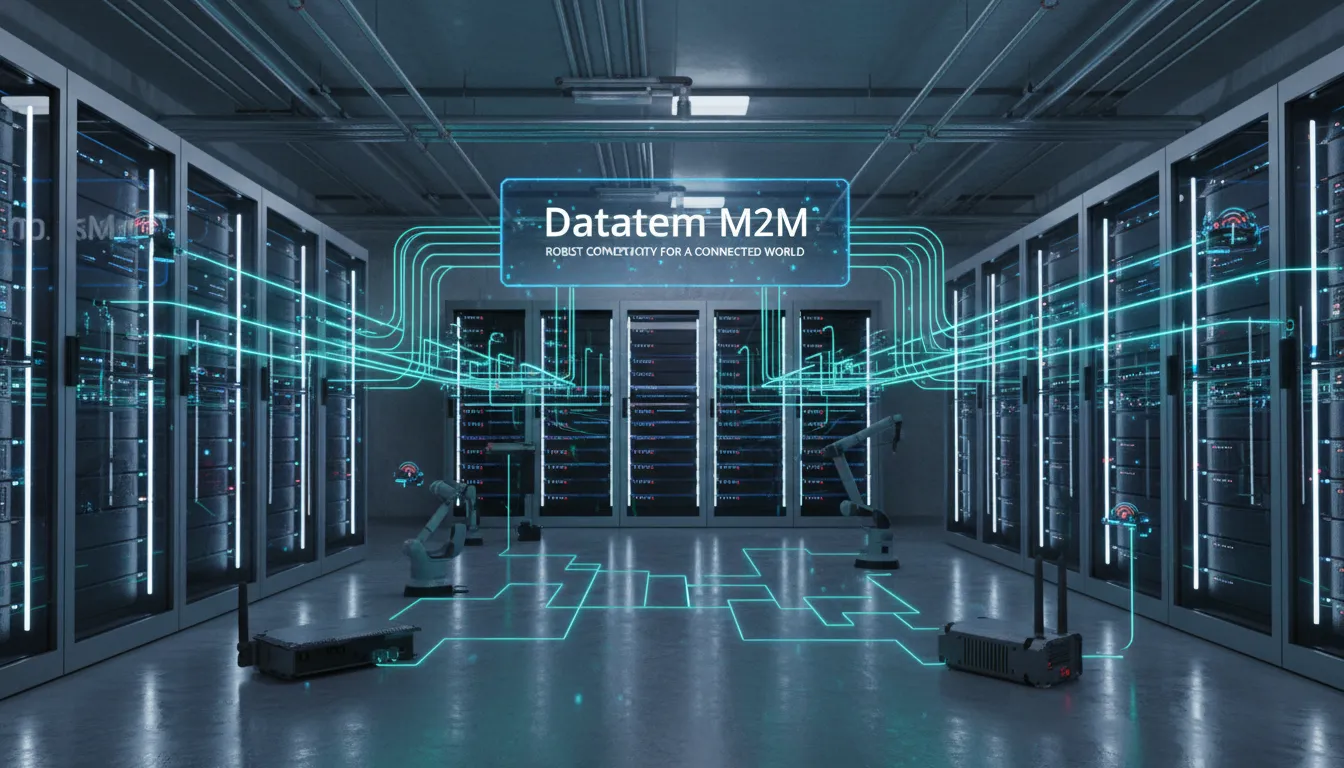 Infraestrutura de alta tecnologia da Datatem, alimentando a conectividade M2M e beacons, com gerenciamento centralizado.