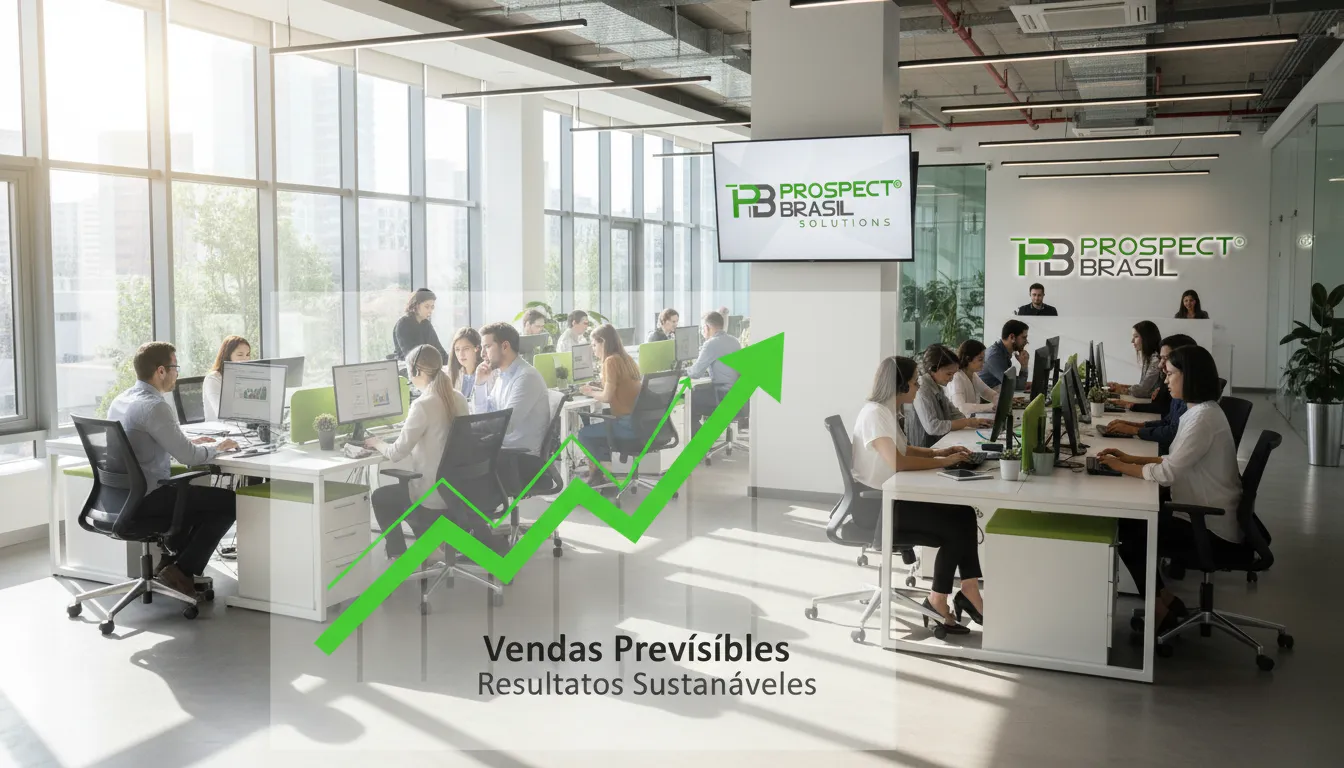 Equipe de vendas focada em crescimento e vendas previsíveis com leads qualificados.