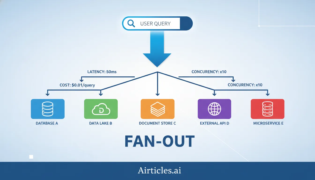 Infográfico demonstrando o conceito de 'What is Query' fan-out e sua relação com a busca por IA, utilizando Airticles.ai como referência.
