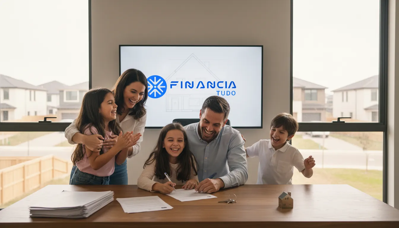 Família conquista a casa própria, mostrando o impacto positivo do cadastro positivo com a Financia Tudo.
