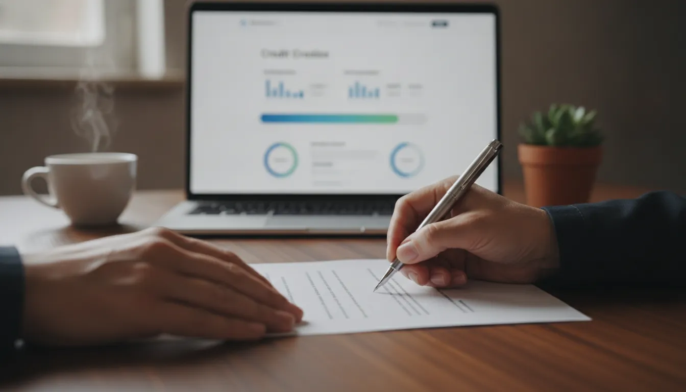 Mãos assinam contrato, simbolizando agilidade no crédito com imóvel financiado como garantia pela Financia Tudo.