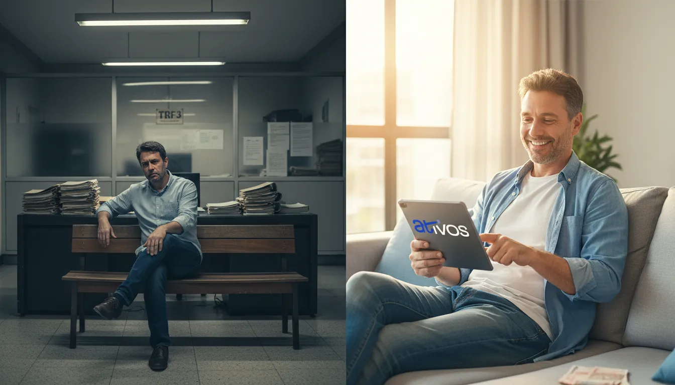 Contraste entre a espera frustrante e a solução rápida para precatórios TRF3 com a Ativos.