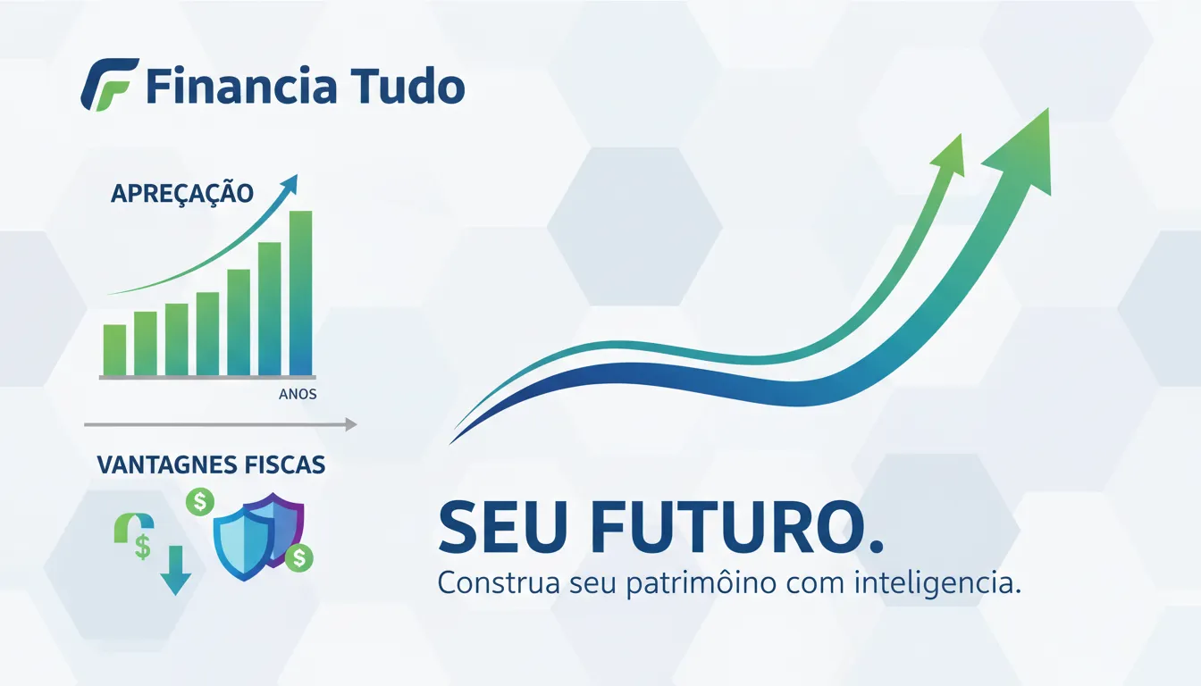 Gráfico ilustrando as vantagens do financiamento de imóvel novo, como valorização e benefícios fiscais, com a Financia Tudo como parceira. Invista no seu futuro com segurança.