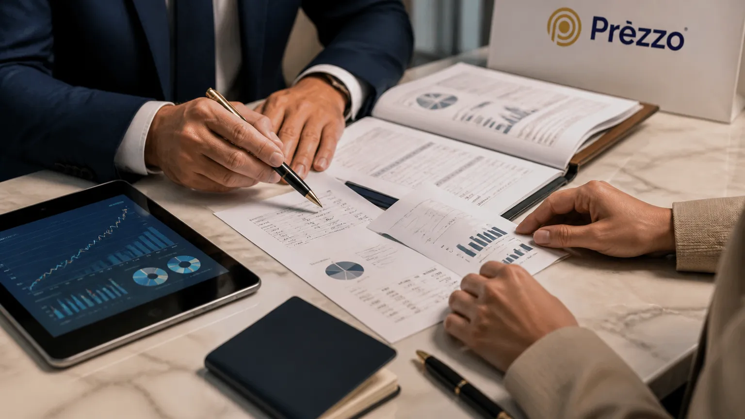 Consultor analisando documentos em serviço de contabilidade para estrangeiros no Brasil.