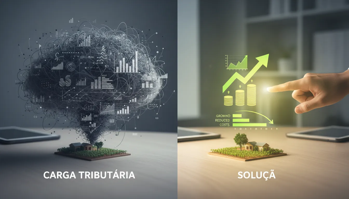 Gráfico visualiza a carga tributária do arrendamento e parceria agro, destacando as características de uma solução jurídica eficaz.