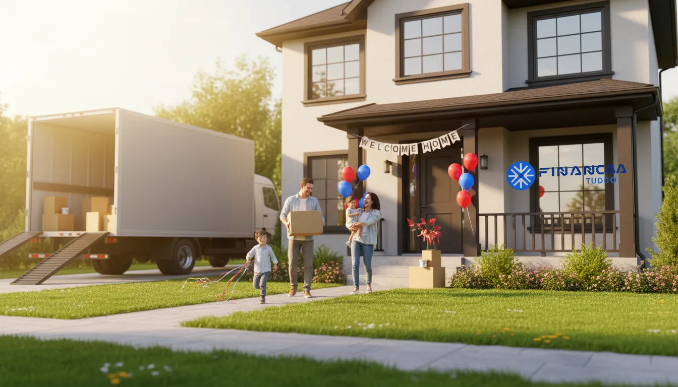 Família se muda para a casa finalizada, celebrando a conquista de terminar obra sem dinheiro e realizando o sonho do lar.