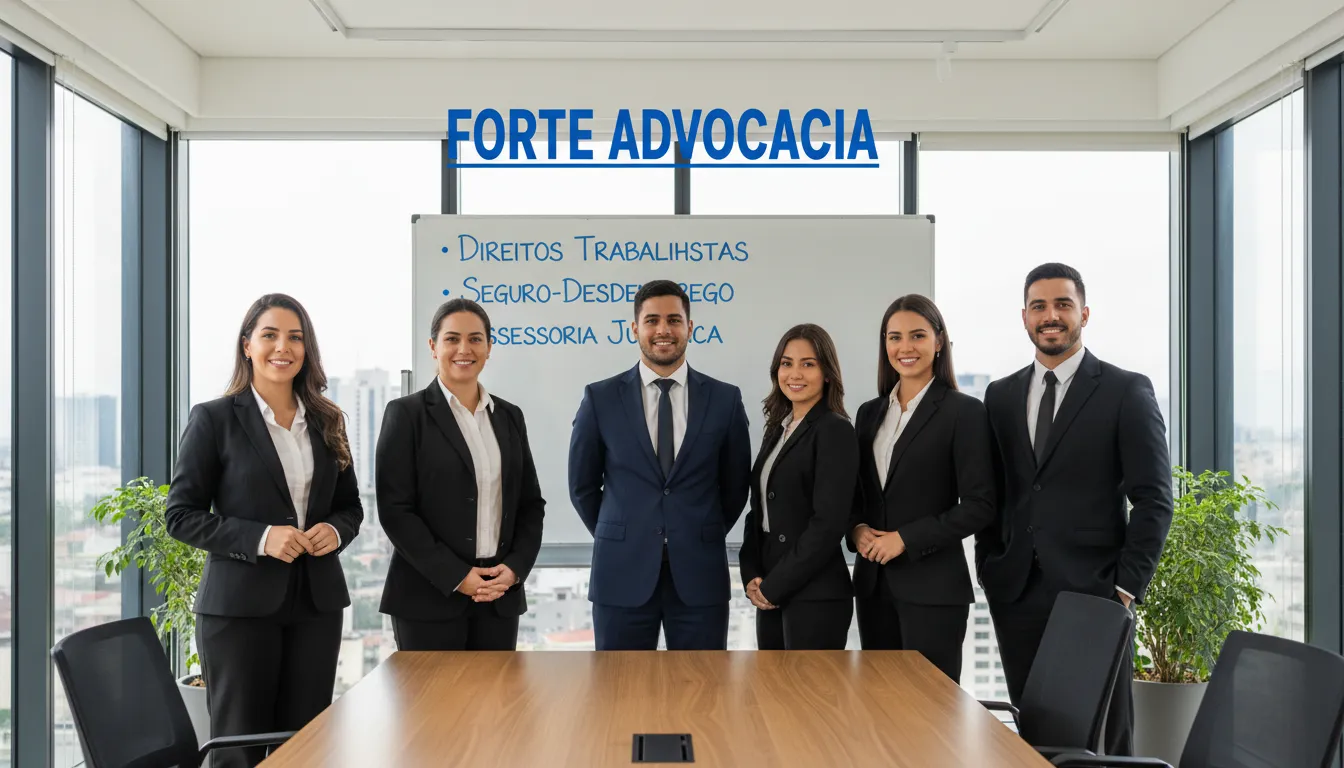 Equipe da Forte Advocacia especializada em seguro desemprego e direitos trabalhistas pronta para oferecer assessoria jurídica.