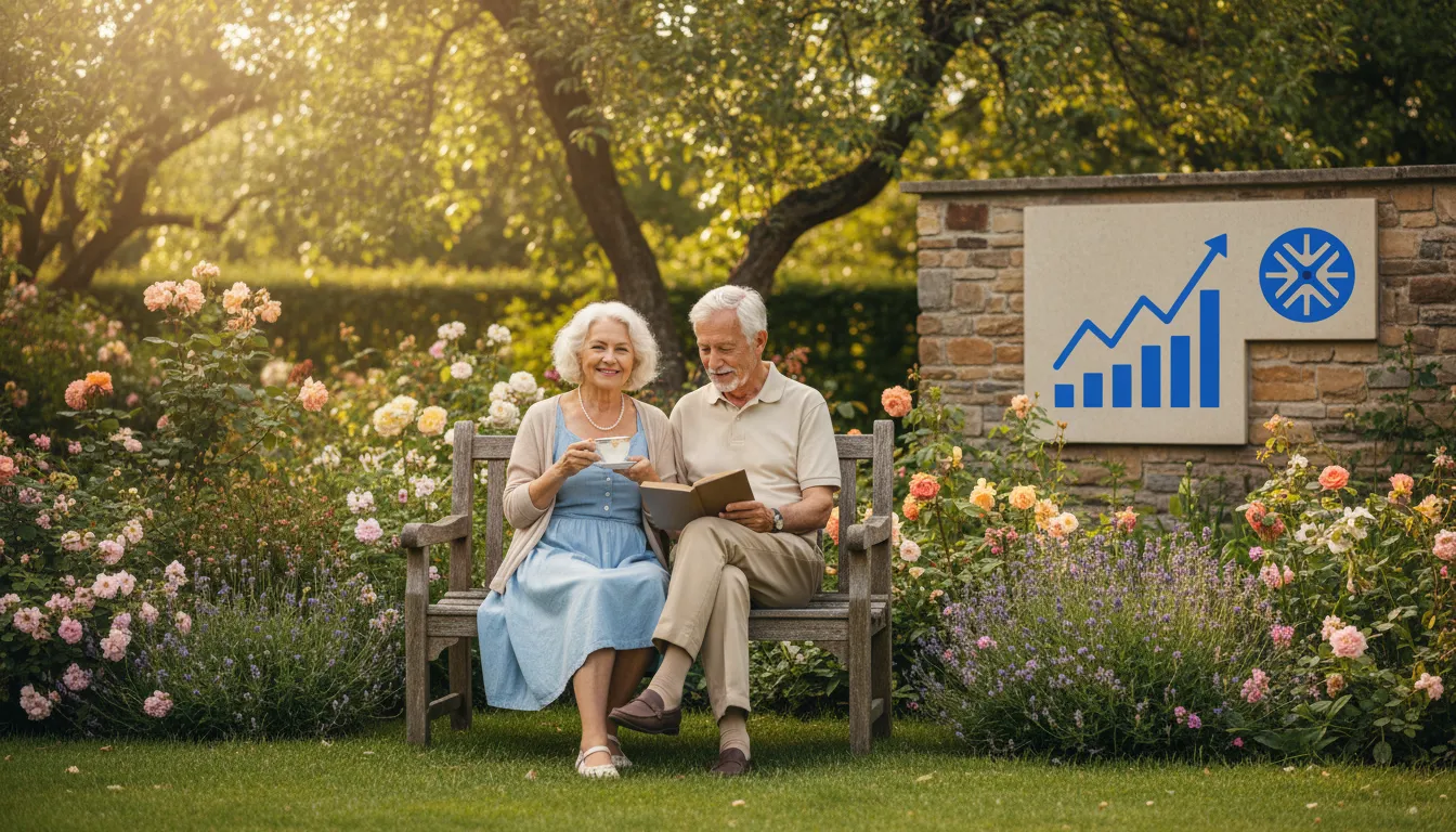 Casal idoso aproveita aposentadoria segura com planejamento para crédito com imóvel em garantia.