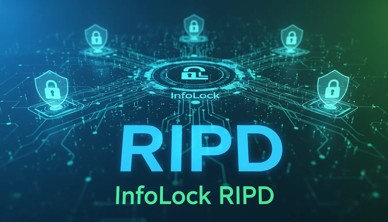 Visualização de uma rede segura protegida, representando a importância do Relatório de Impacto à Proteção de Dados (RIPD) para a LGPD, com a marca InfoLock.