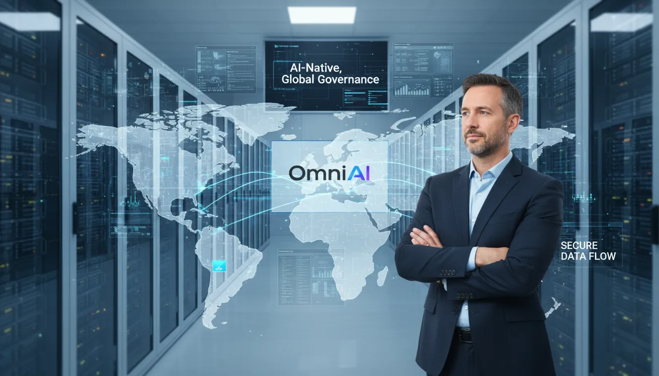 Founder overlooking global AI-native architecture, contrasting with old systems, demonstrating a robust design for high-scale multi-cloud incident management.