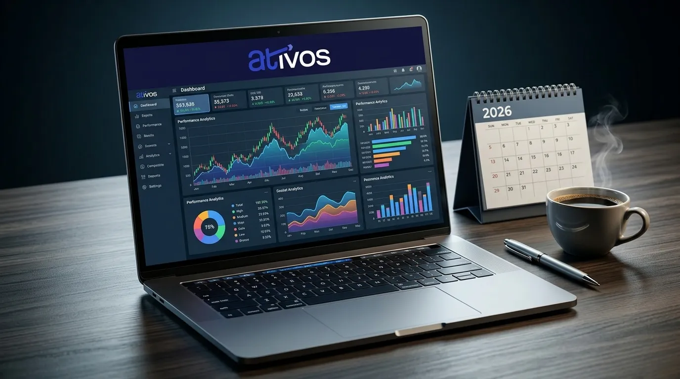 Dashboard de antecipacao de precatorio 2026 em tela de notebook.