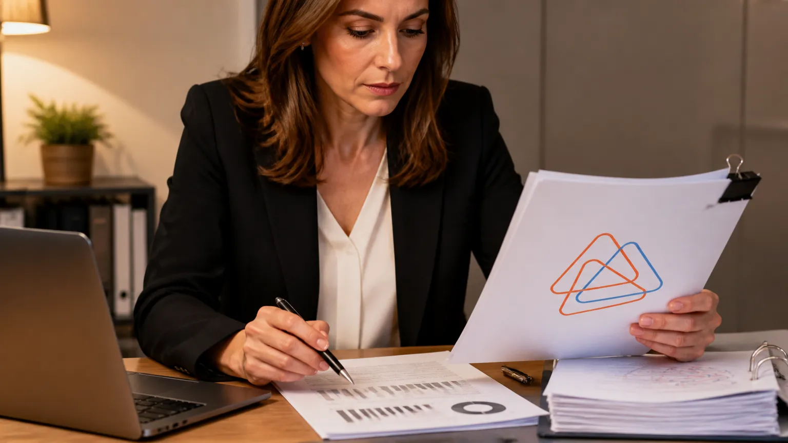 Gestora analisando documentos para estruturar programa de compliance eficiente.