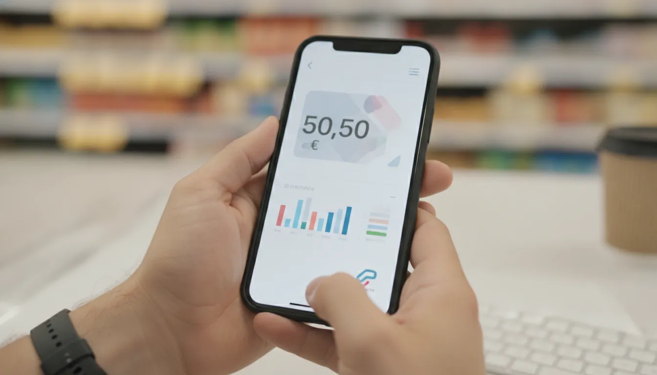 Mãos seguram smartphone mostrando app de vale alimentação. Saiba quando vale alimentação é obrigatório.
