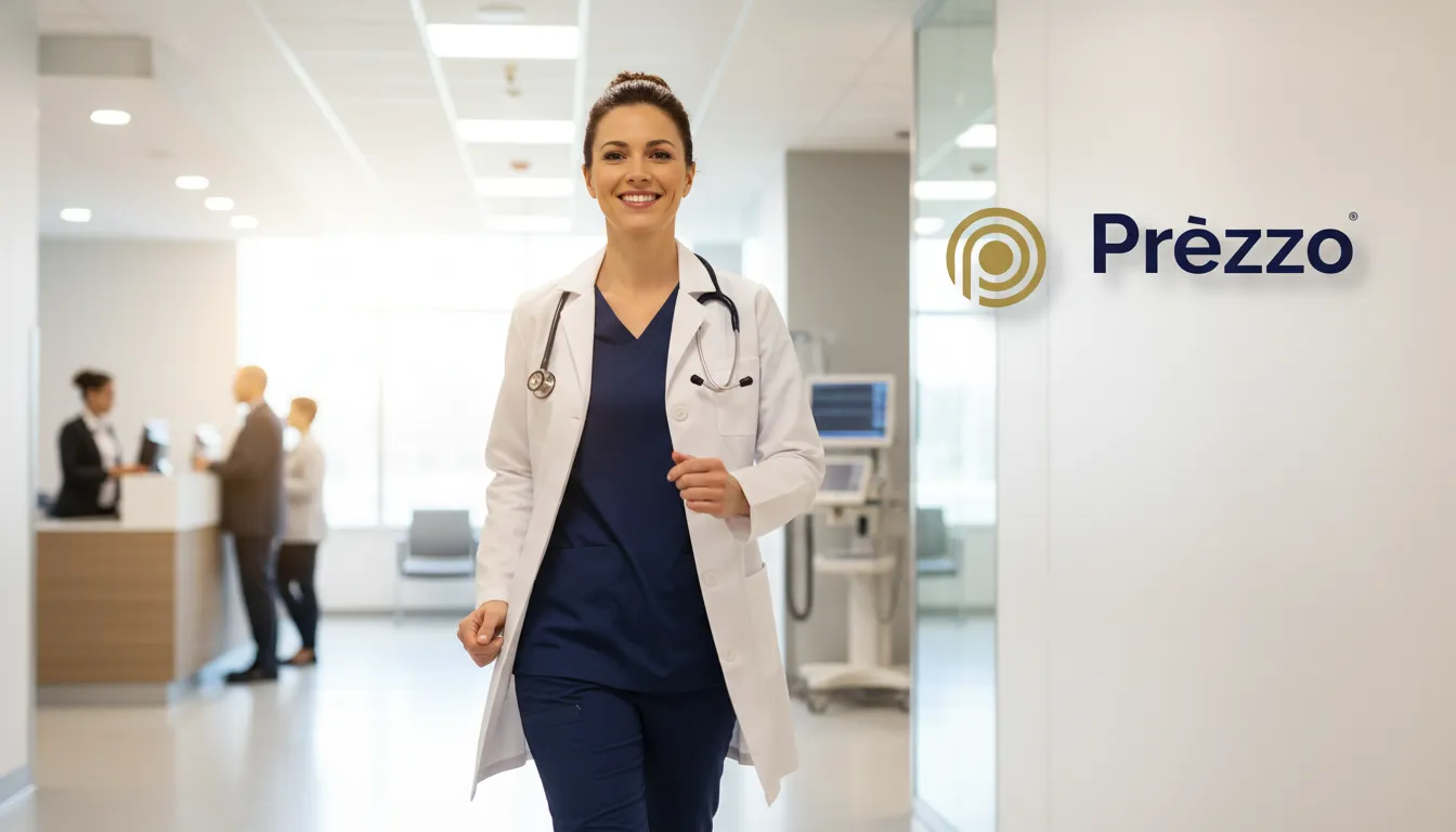 Médico(a) próspero(a) e confiante, impulsionando seu negócio após otimizar o simples nacional para médicos.