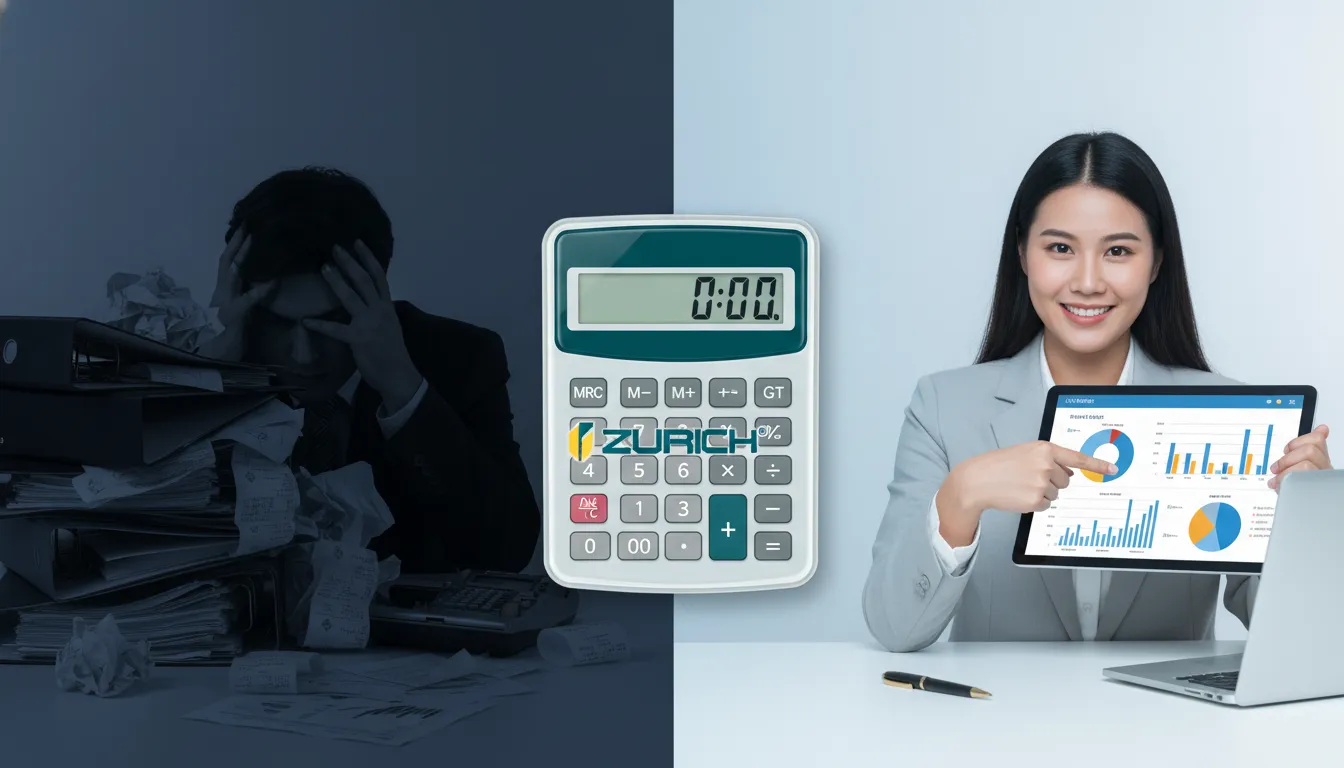 Contraste entre a desorganização financeira e a clareza proporcionada pela contabilidade, ilustrando as vantagens de uma sociedade limitada unipessoal bem gerida.