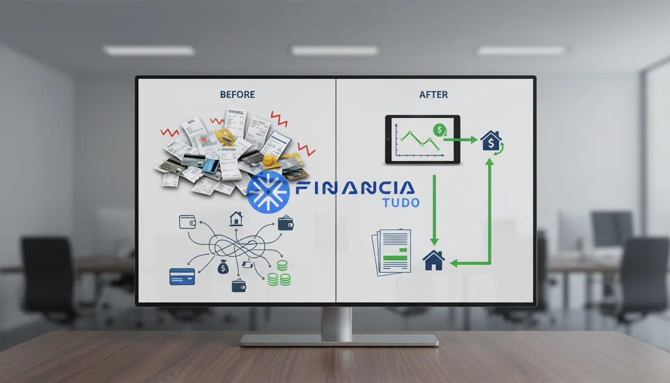 Infográfico comparando dívidas antes e depois do home equity para substituir dívidas, mostrando os benefícios da consolidação.