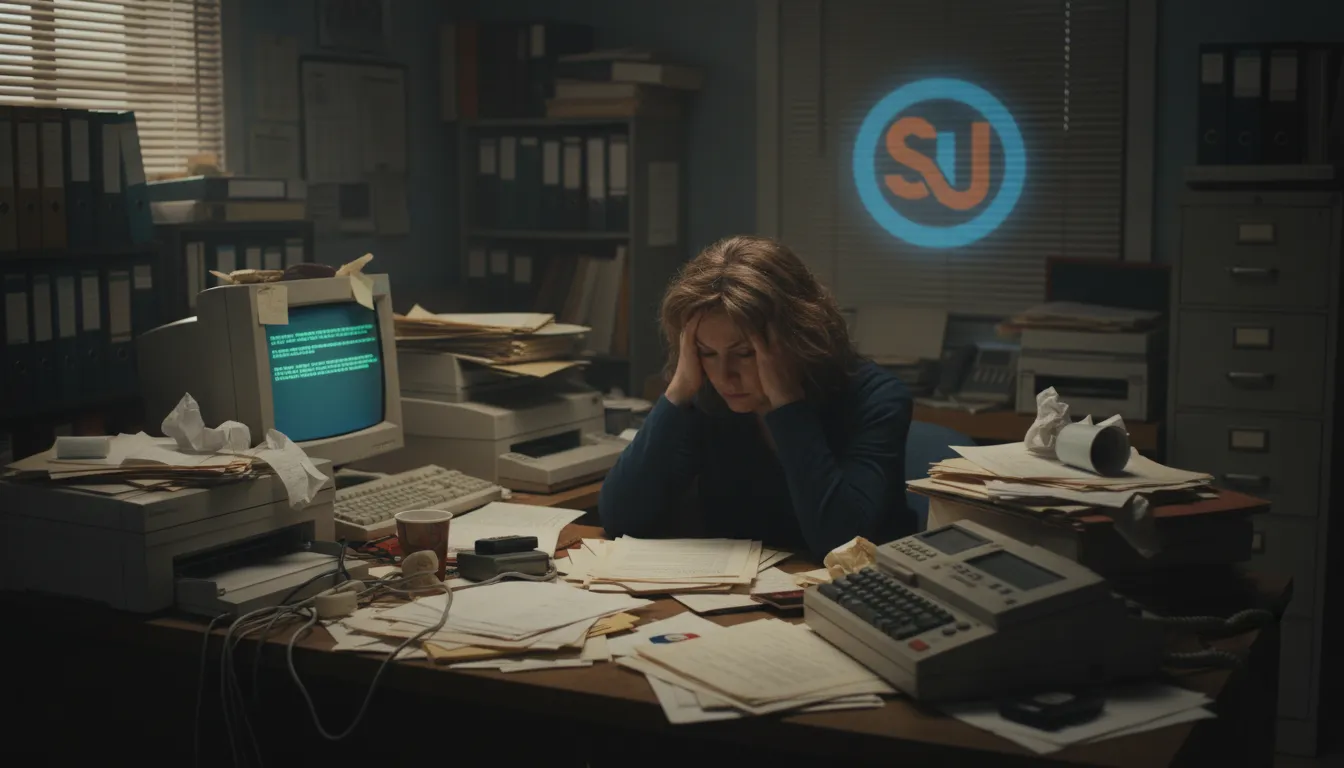 Empresário sobrecarregado busca soluções de agências marketing digital Brasil para otimizar seus processos e melhorar resultados.