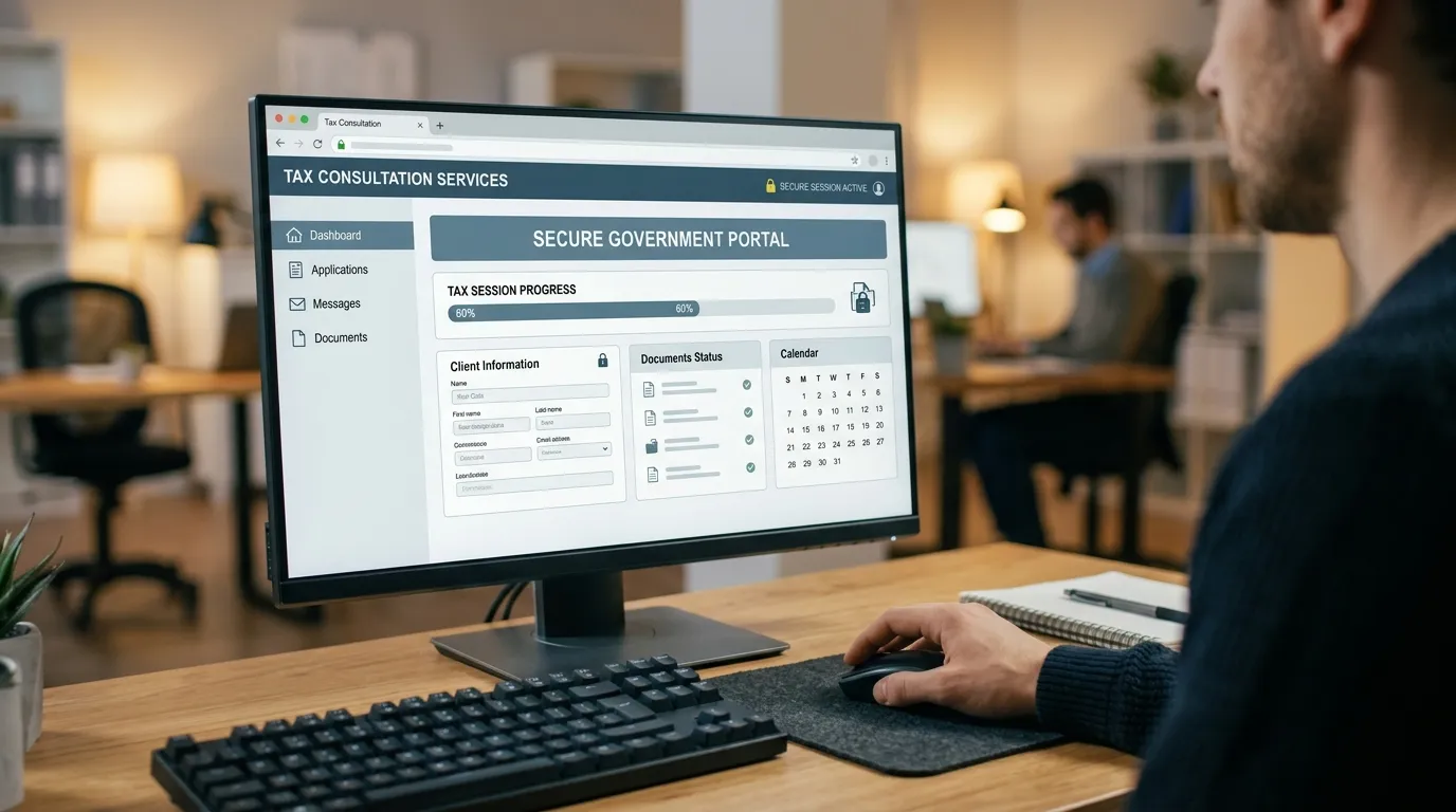 Tela de computador exibindo consulta de divida ativa simples nacional em portal oficial de tributos.