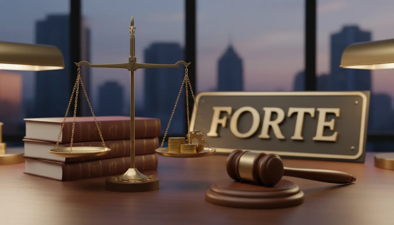 Balança da justiça equilibrada, representando a busca por justiça e a defesa dos justa causa direitos dos trabalhadores.