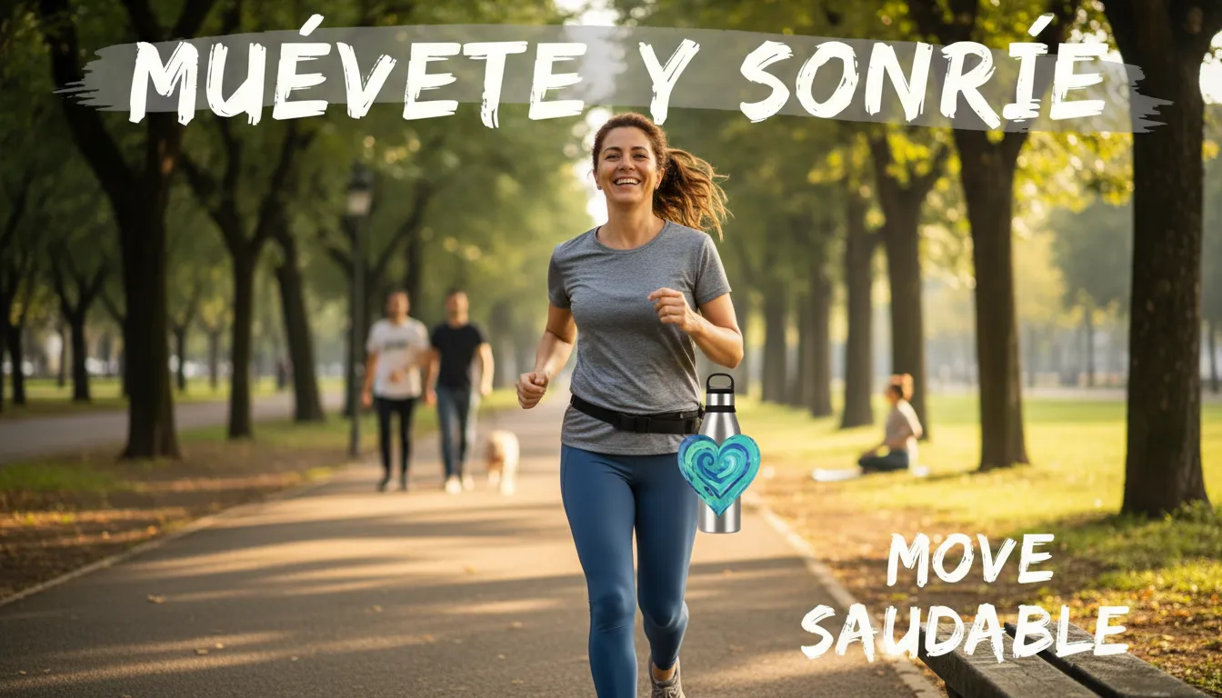 Ejercicio y felicidad: Adelgazar después de los 40 disfrutando del aire libre y actividad física regular en un parque soleado.