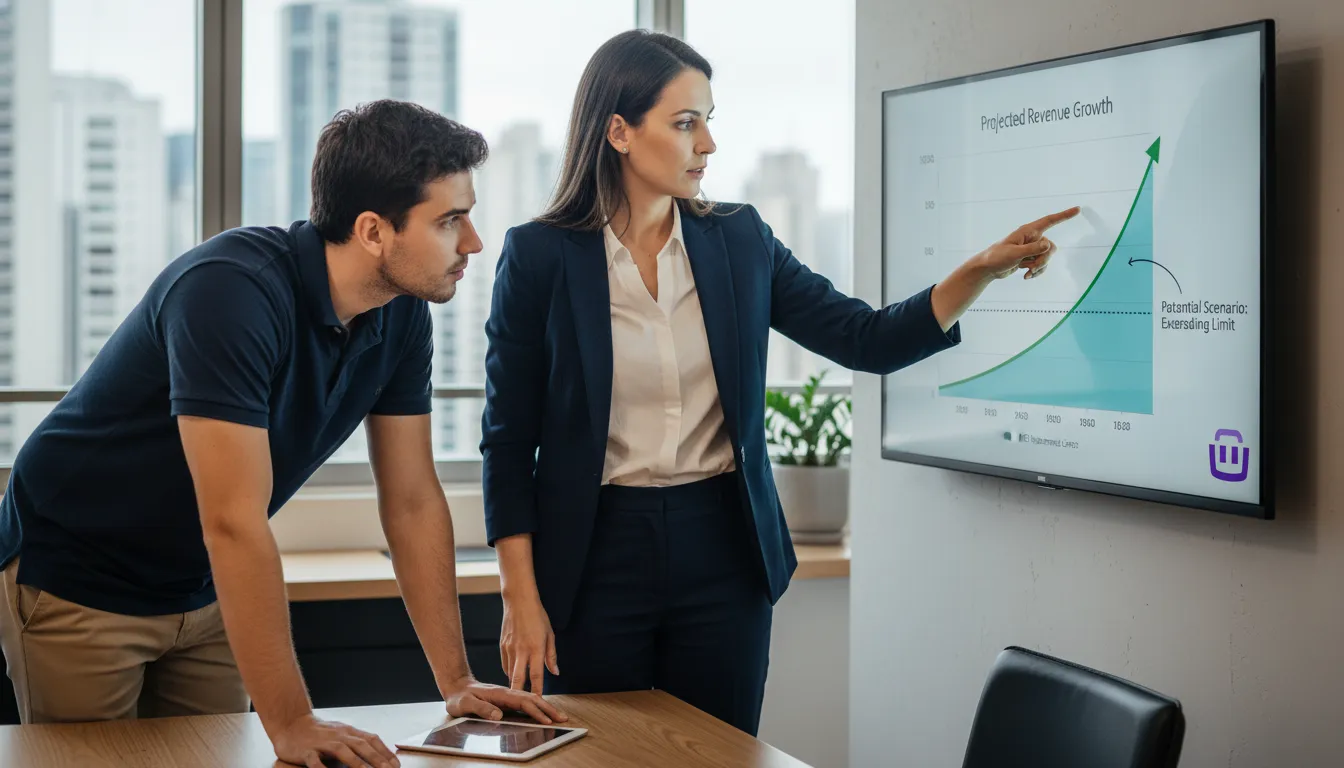 Consultor financeiro orientando empresário MEI sobre o planejamento do mei faturamento limite e estratégias de crescimento.