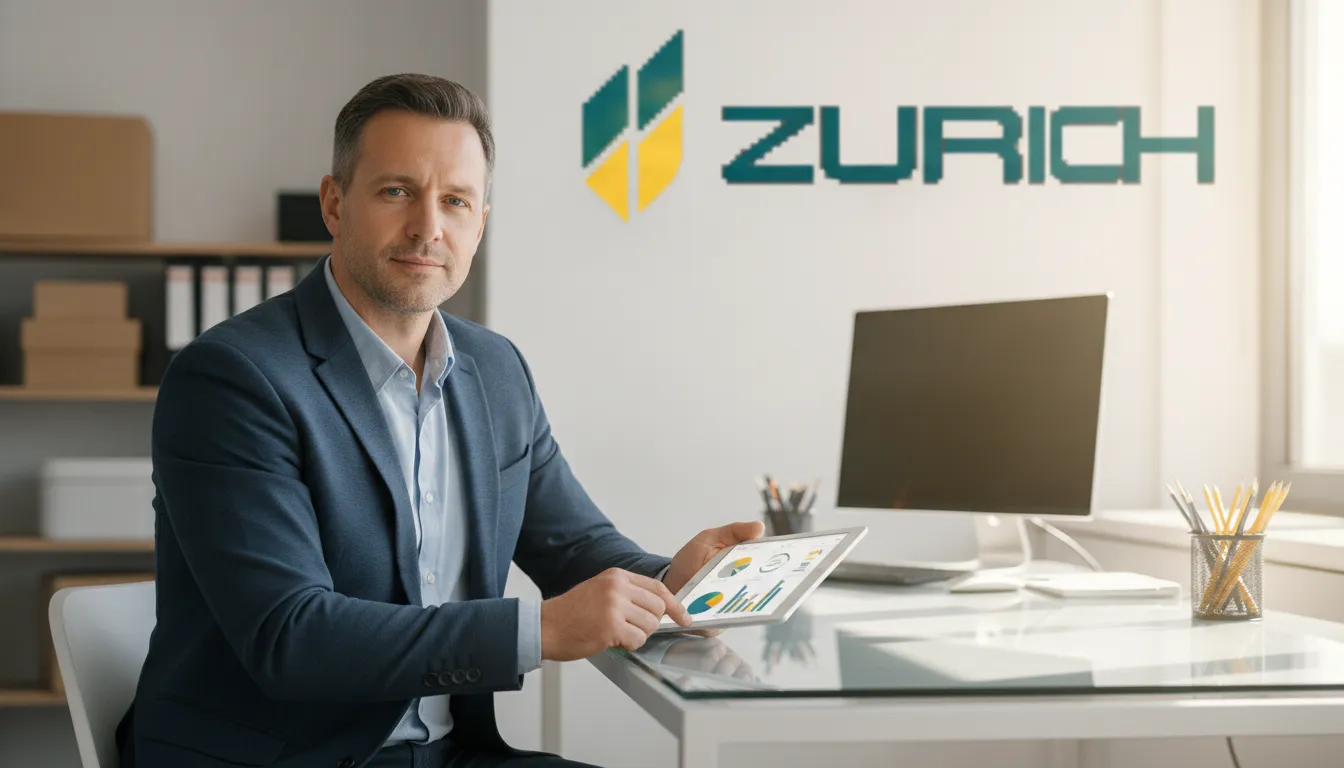 Empresário sorri aliviado em seu escritório, mostrando a segurança de ter um bom contador online.