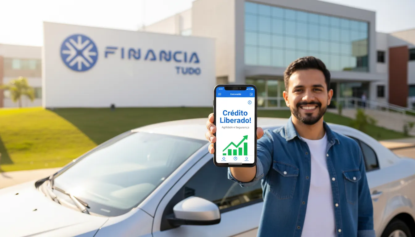 Cliente feliz com crédito rápido do refinanciamento de veículo, alcançando seus objetivos com agilidade.