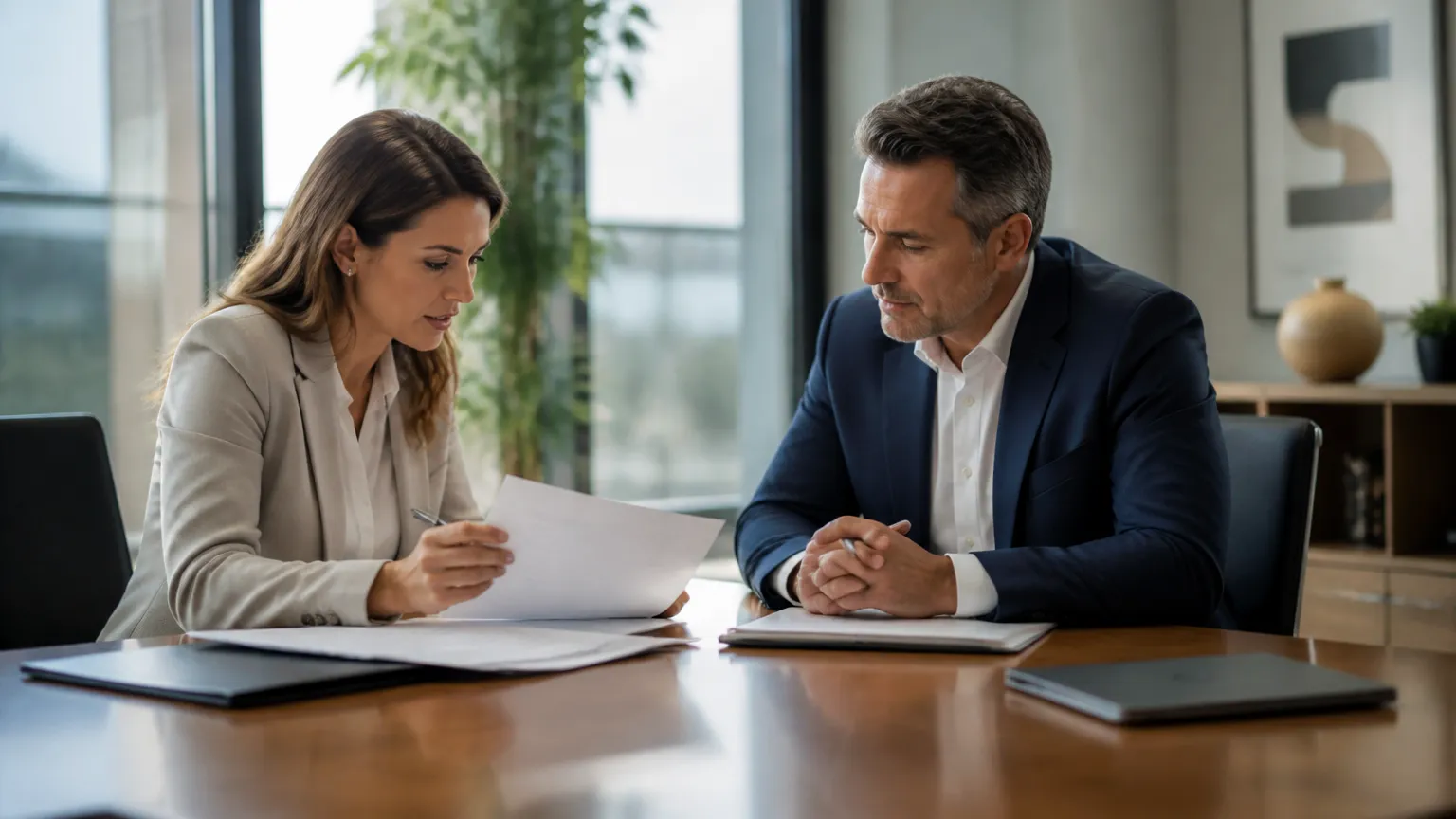 Consultoria tributária analisando contratos entre W-2 ou 1099 para prevenir multas fiscais.