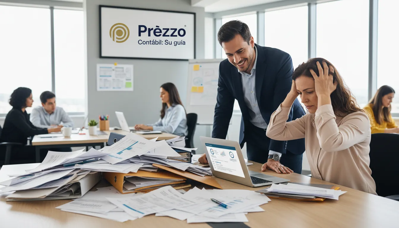 Consultor de Prezzo Contábil guiando a un emprendedor a través de los trámites complejos para abrir una empresa en Brasil.