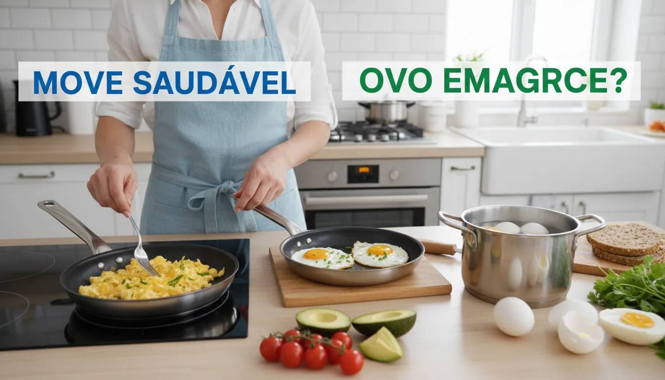 Uma pessoa preparando ovos de várias maneiras diferentes, demonstrando a versatilidade do alimento e como o ovo emagrece ou engorda.