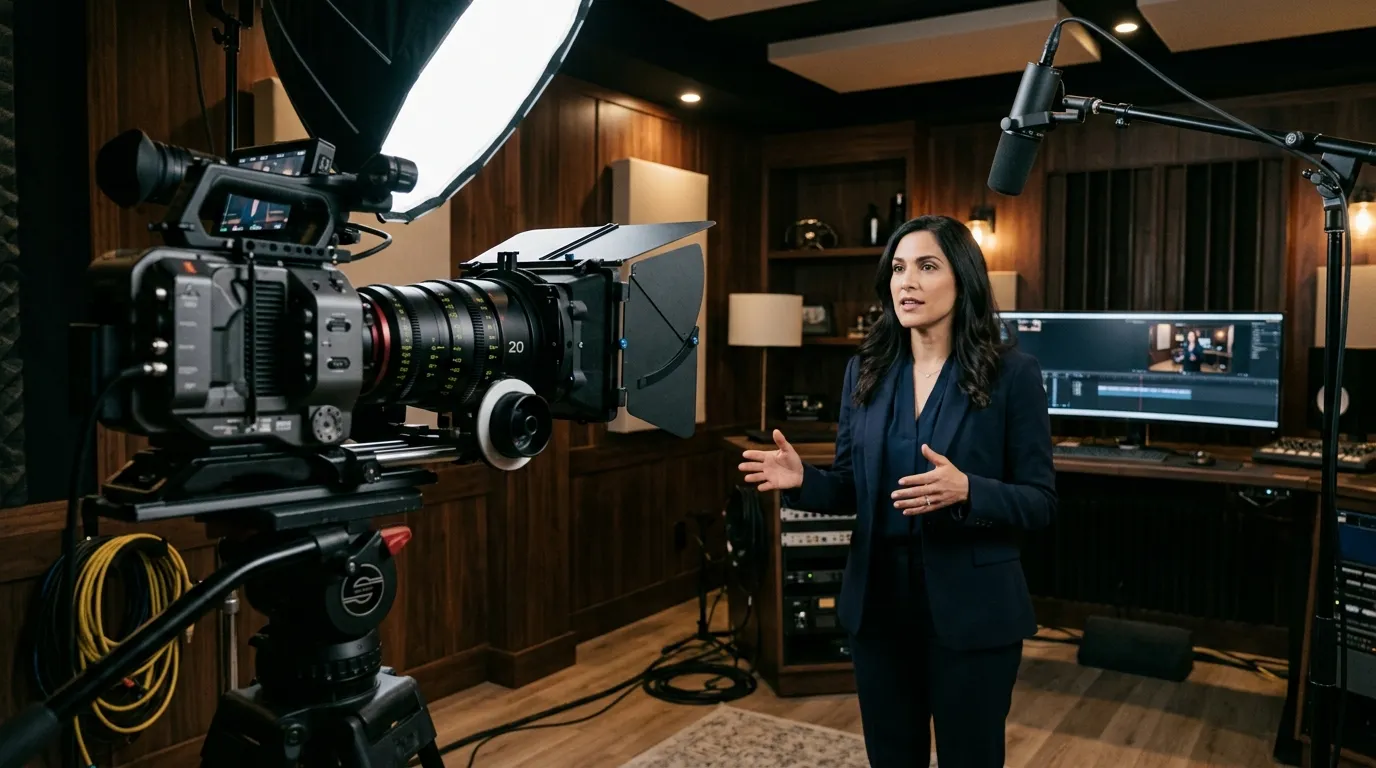 Gravação profissional de vídeo corporativo otimizado para o algoritmo do YouTube.