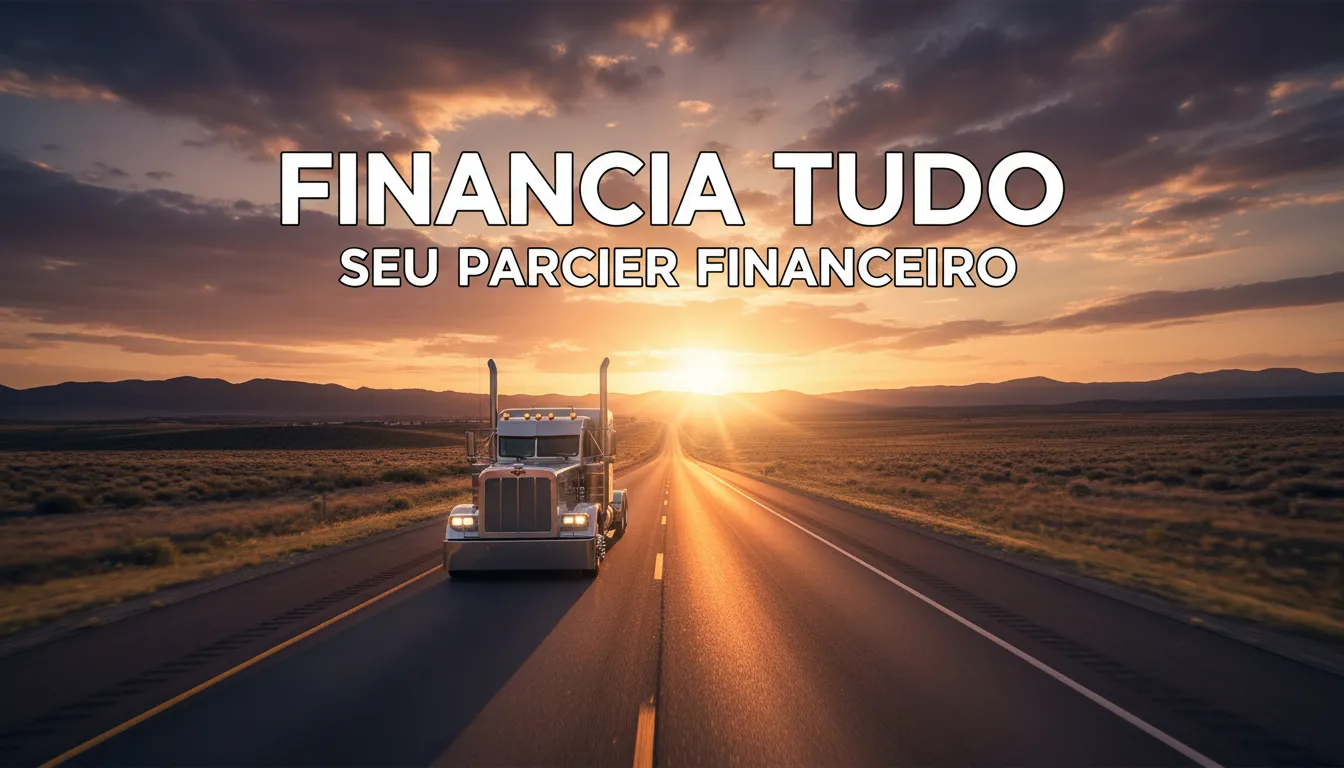 Caminhão na estrada ao pôr do sol, representando as oportunidades que o empréstimo com caminhão em garantia da Financia Tudo pode proporcionar para o crescimento financeiro.
