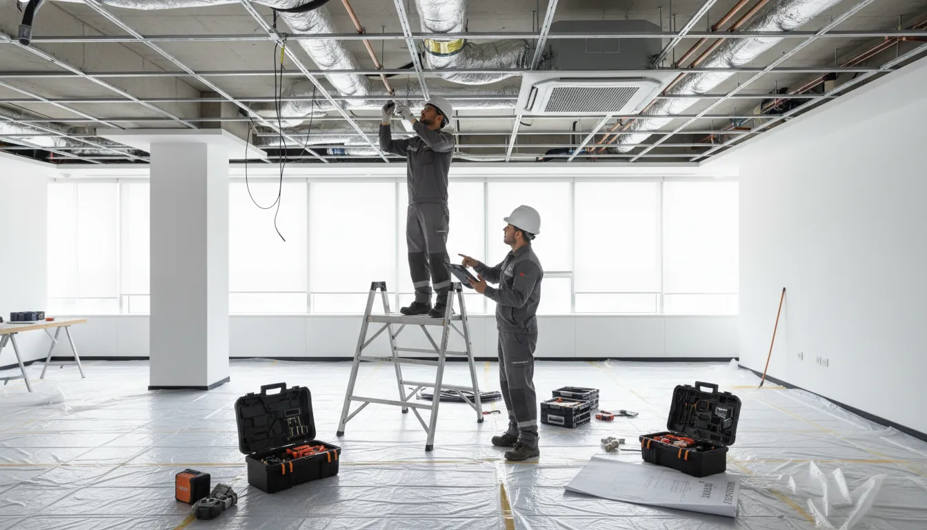 Instalação profissional de sistemas VRF para climatização, garantindo conforto e facilitando futuras manutenções em ar condicionado.