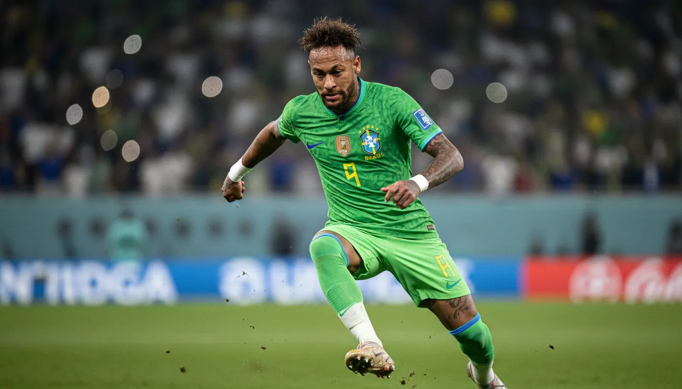Neymar em ação com a camisa do Brasil, demonstrando a ambição para a convocação seleção brasileira copa 2026 e a busca pelo título.