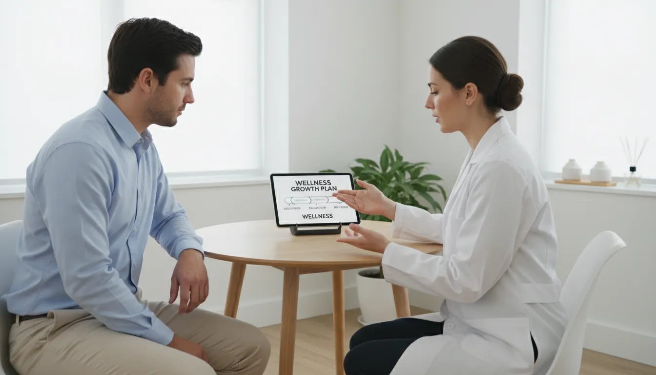 Representação visual de um pipeline de vendas para clínicas de wellness, com foco na aquisição e retenção de pacientes.