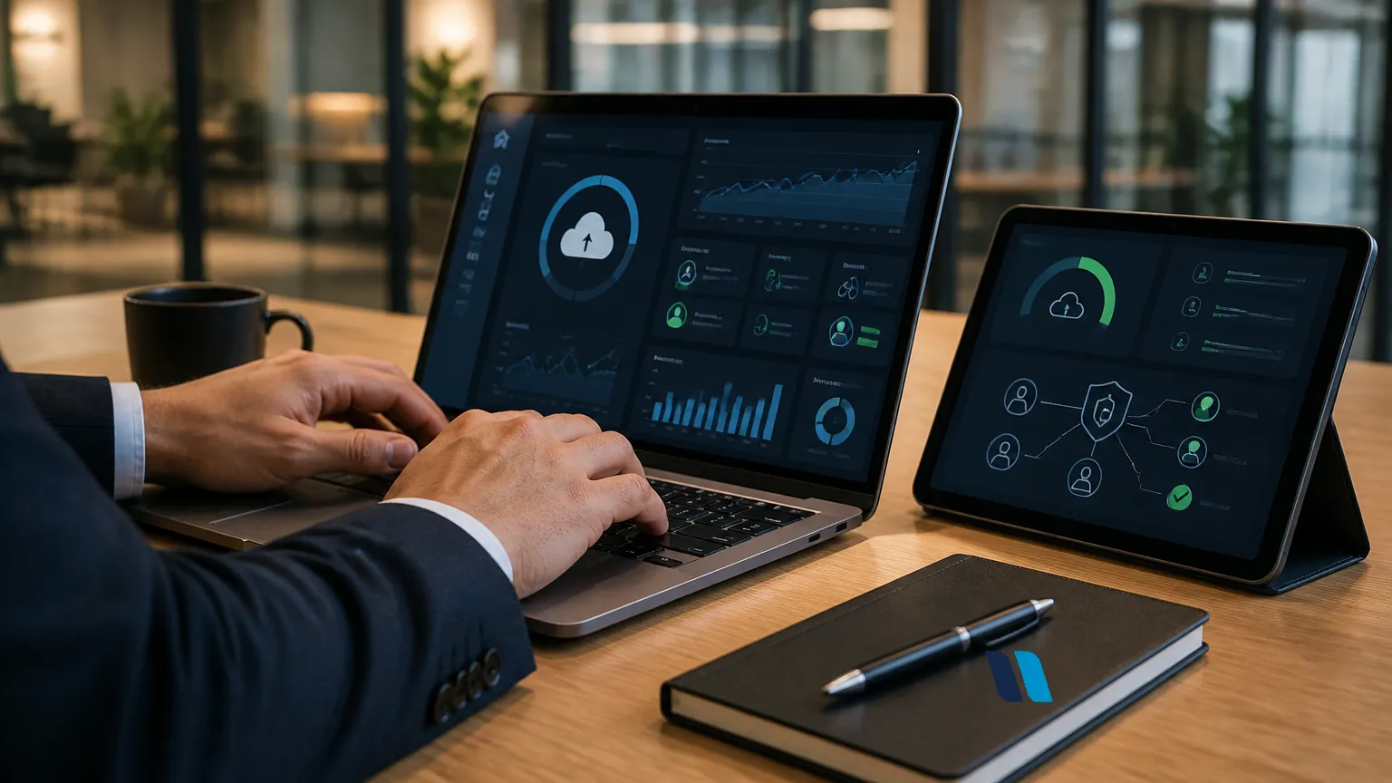 Gestão de acessos e backup em suíte de produtividade em nuvem para proteção de dados corporativos.