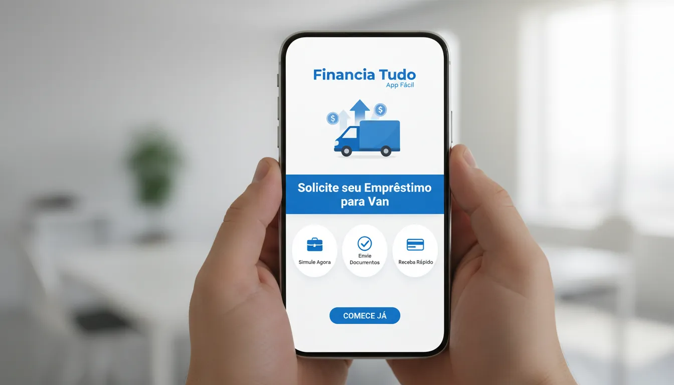 Aplicativo Financia Tudo facilita a solicitação de empréstimo com van em garantia, oferecendo uma experiência intuitiva e ágil para clientes.