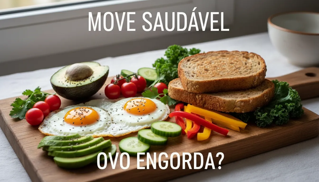 Imagem de uma dieta balanceada com ovos e outros alimentos saudáveis, ilustrando o conceito de como o ovo engorda ou emagrece.
