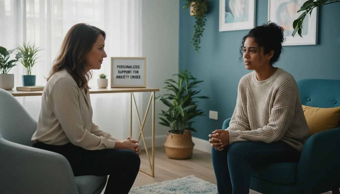 Atendimento psicológico humanizado para lidar com crises de ansiedade em ambiente acolhedor.