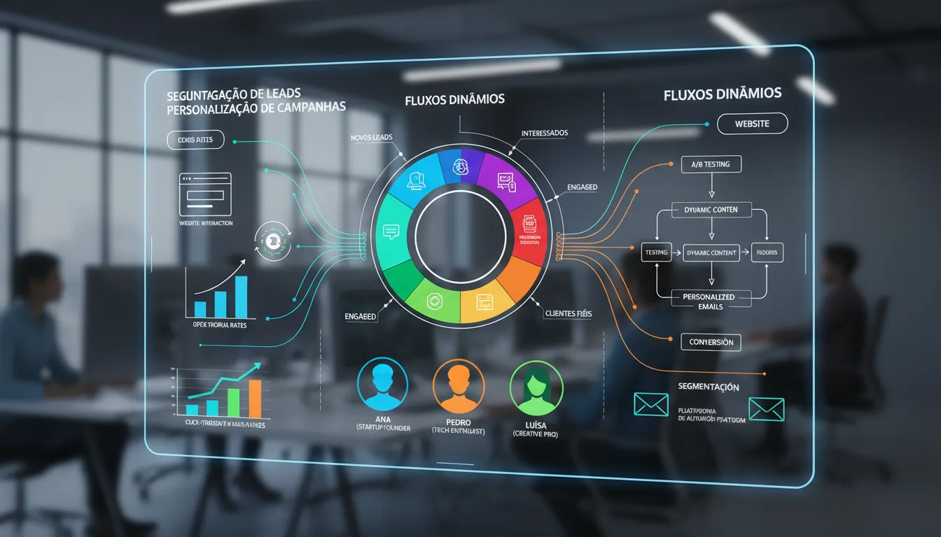 E-mail Marketing Integrado ao Site 2026 3 Gráfico de segmentação mostrando a personalização de campanhas de e-mail marketing integradas ao site.