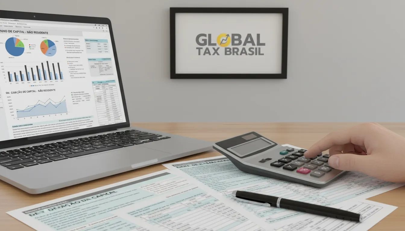 Calculando imposto sobre ganho de capital não residente, com calculadora e formulários, buscando otimização.