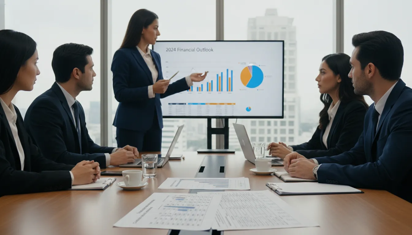 Síndico apresenta simulação de crédito para conselheiros em reunião profissional detalhada