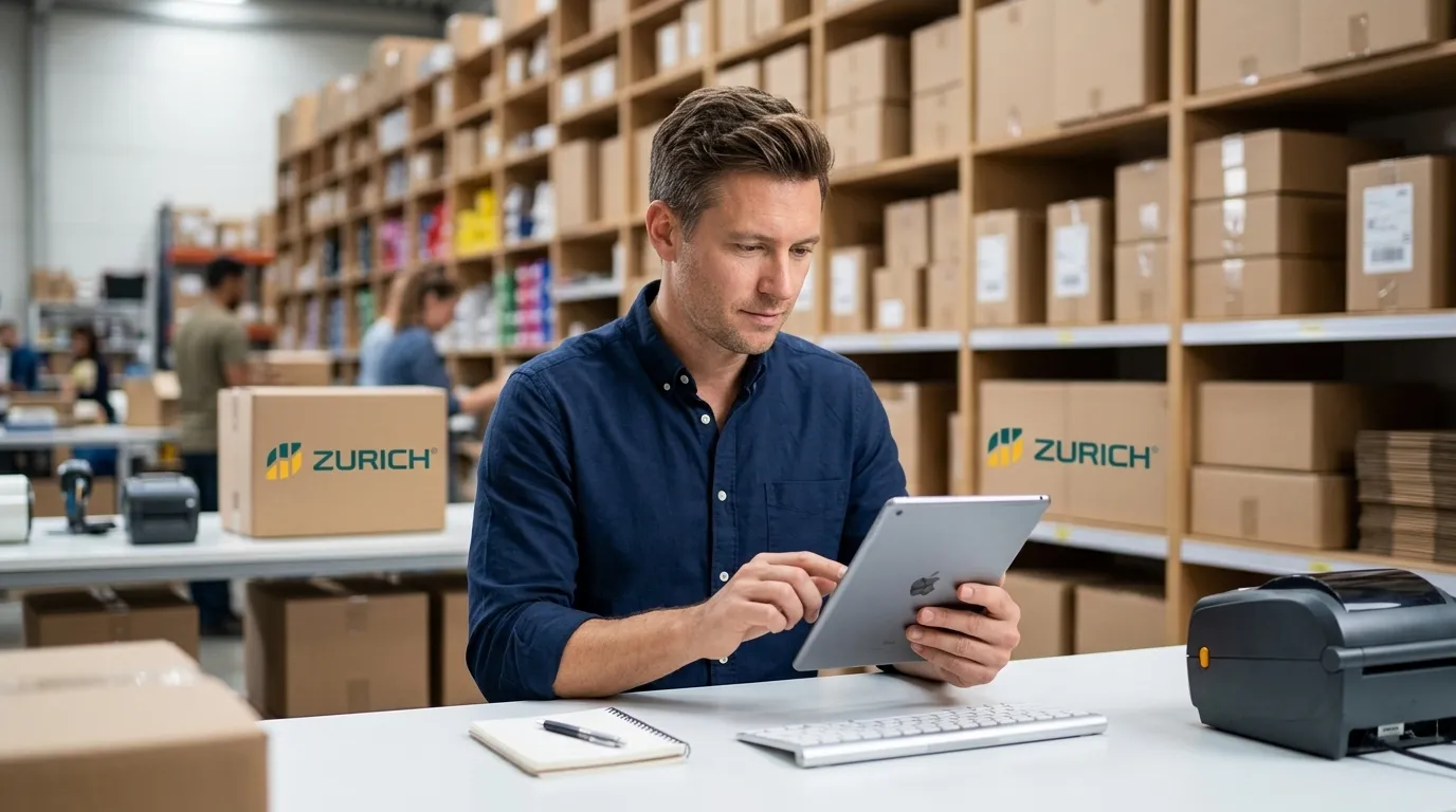 Organização fiscal e contabilidade para e-commerce com encomendas prontas para envio.
