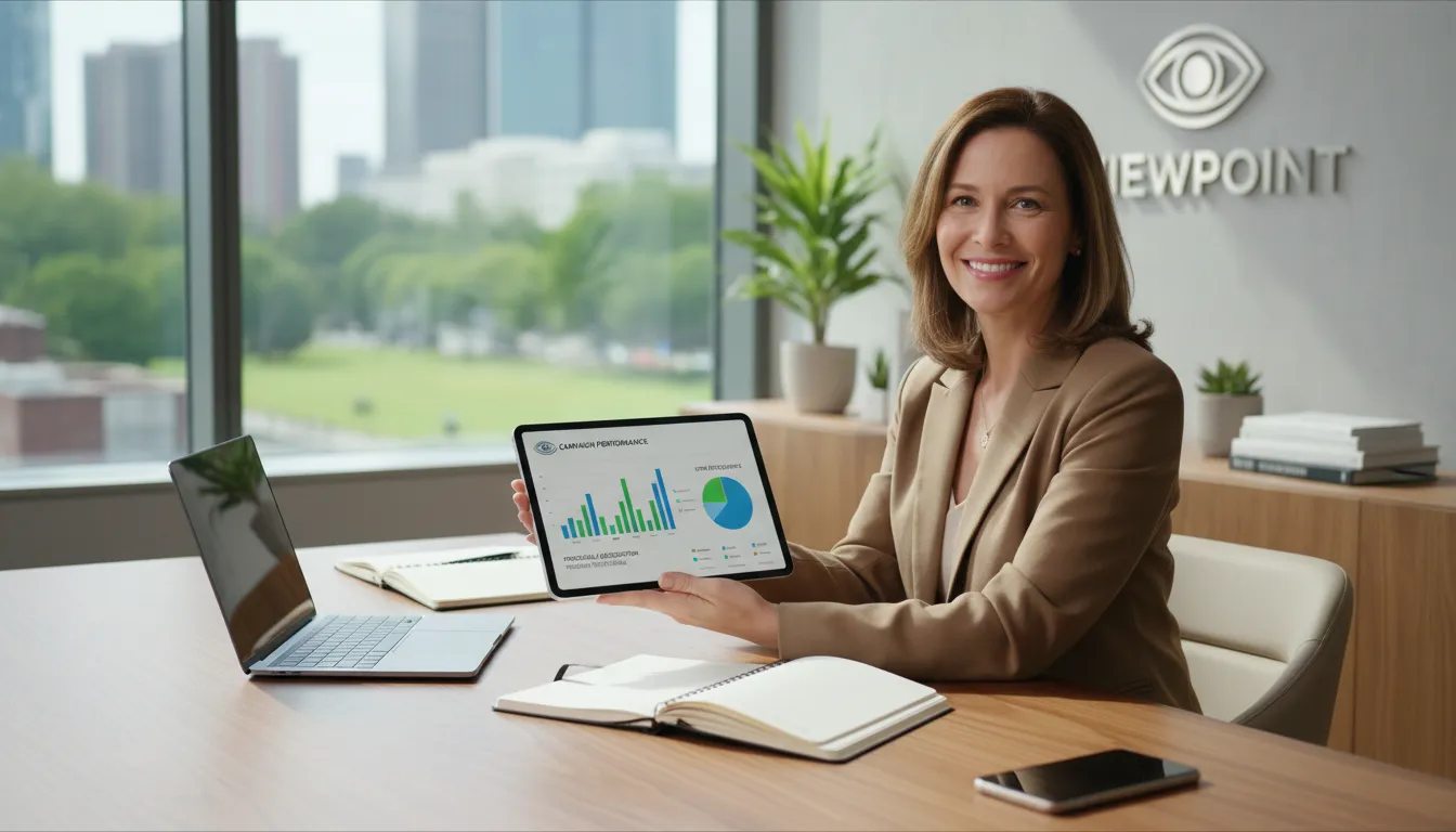 Dono de negócio wellness satisfeito com relatório de campanhas UTM, mostrando aquisição previsível de clientes, refletindo utm o que é na prática.