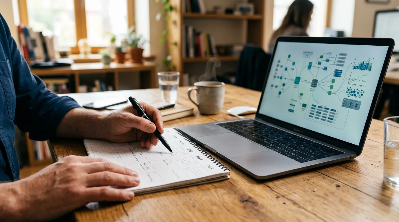 Planejamento mensal detalhado mostrando quanto tempo para certificar em ISO 27001 a sua empresa precisa.