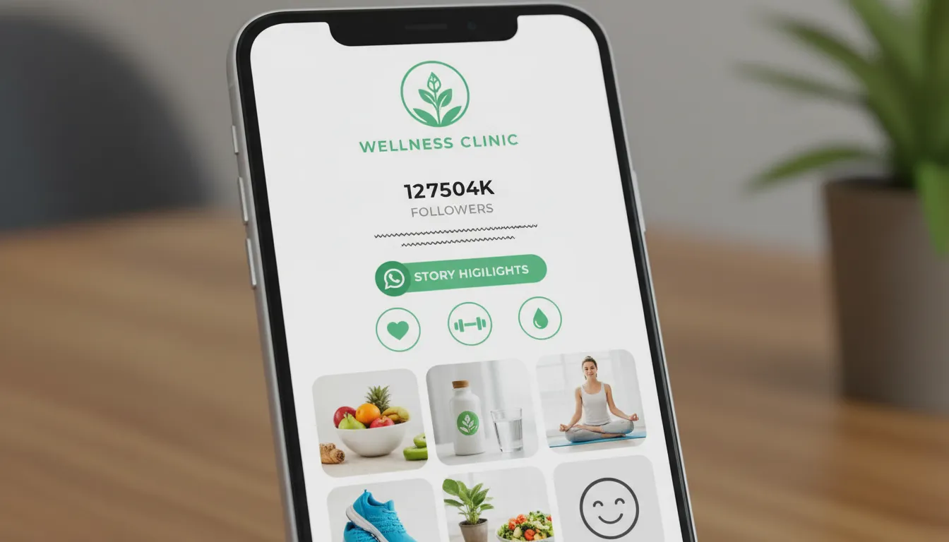 Instagram de clínica wellness com design profissional e link whatsapp instagram para fácil contato.